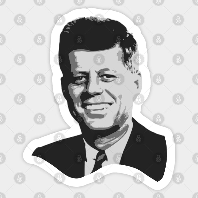 John F Kennedy Grayscale Pop Art Sticker by Nerd_art